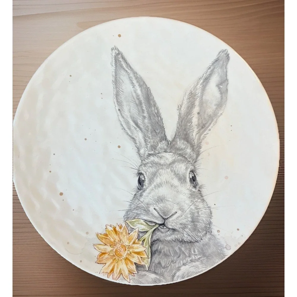 (3) PIER 1 Easter Spring Bunny Rabbit‎ Salad Dessert Plates 8
